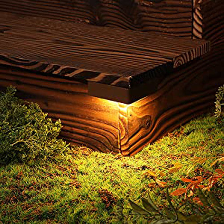 Outdoor Landscape Lighting LED 12V Low Voltage ELC02 8-Pack 3W LED Hardscape Lighting Right Angle 3CCT Retaining Wall Lights, 12V Low Voltage Landscape Lights Package