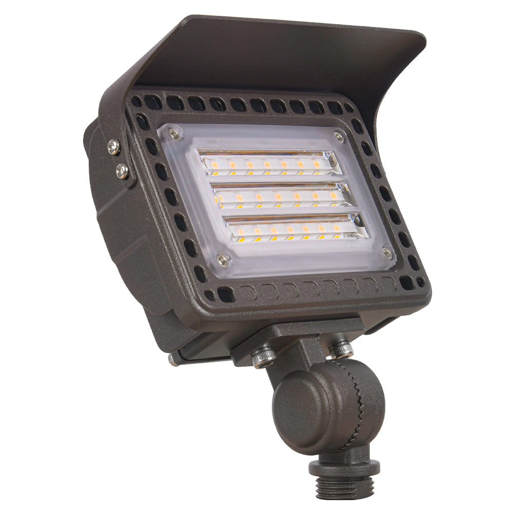 Outdoor Landscape Lighting LED 12V Low Voltage FLACCT20 Bronze 12V Low Voltage Adjustable 3CCT and Wattage 5W-20W Integrated LED Landscape Lighting Outdoor Floodlight
