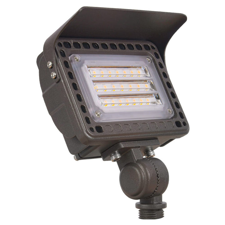 Outdoor Landscape Lighting LED 12V Low Voltage FLACCT20 Bronze 12V Low Voltage Adjustable 3CCT and Wattage 5W-20W Integrated LED Landscape Lighting Outdoor Floodlight
