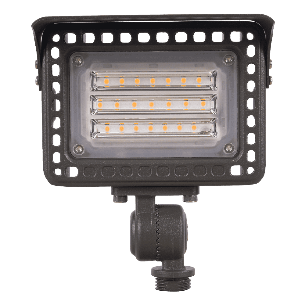 Outdoor Landscape Lighting LED 12V Low Voltage FLACCT20 Bronze 4x/8x/12x Package 12V Low Voltage Adjustable CCT and Wattage 5W-20W Integrated LED Landscape Lighting Aluminum Outdoor Floodlight