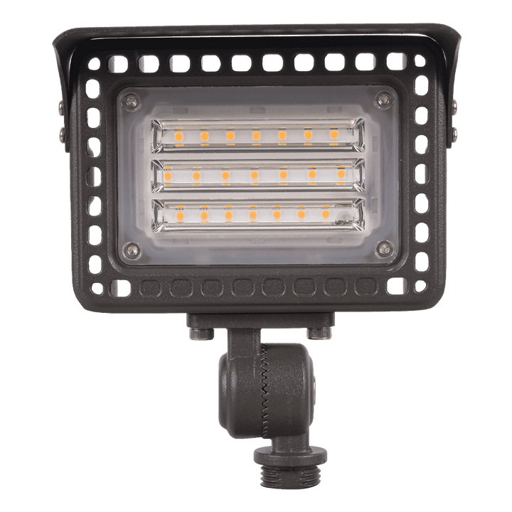 Outdoor Landscape Lighting LED 12V Low Voltage FLACCT20 Bronze 4x/8x/12x Package 12V Low Voltage Adjustable CCT and Wattage 5W-20W Integrated LED Landscape Lighting Aluminum Outdoor Floodlight