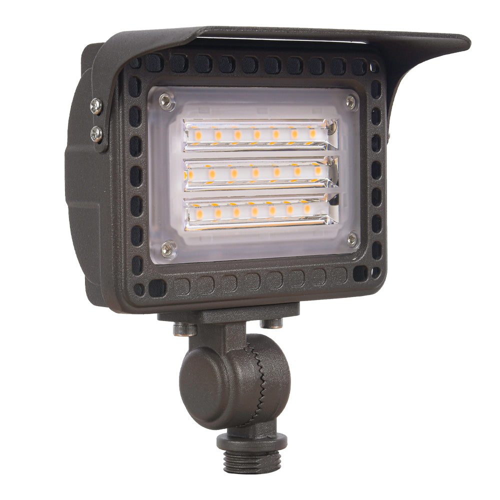 Outdoor Landscape Lighting LED 12V Low Voltage FLACCT20 Bronze 12V Low Voltage Adjustable 3CCT and Wattage 5W-20W Integrated LED Landscape Lighting Outdoor Floodlight