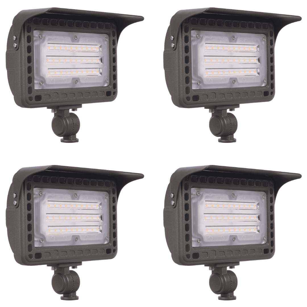 Outdoor Landscape Lighting LED 12V Low Voltage FLA40 4x/8x/12x Package Aluminum 40W Outdoor 3000K Warm White Integrated LED 12V Low Voltage Landscape Lighting Floodlight 4 Pack
