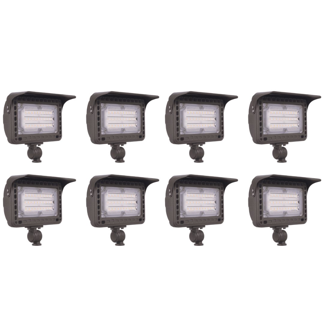 Outdoor Landscape Lighting LED 12V Low Voltage FLA40 4x/8x/12x Package Aluminum 40W Outdoor 3000K Warm White Integrated LED 12V Low Voltage Landscape Lighting Floodlight 8 Pack