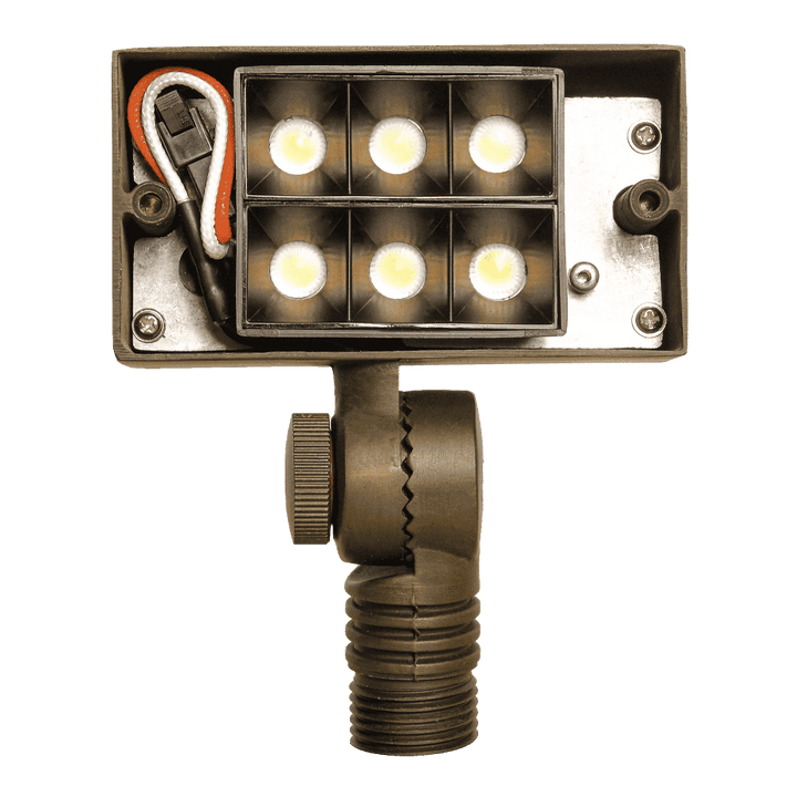 Outdoor Landscape Lighting LED 12V Low Voltage FPB02 Cast Brass Floodlight | 2W-7W 3000K Warm White Integrated Low Voltage Landscape Light