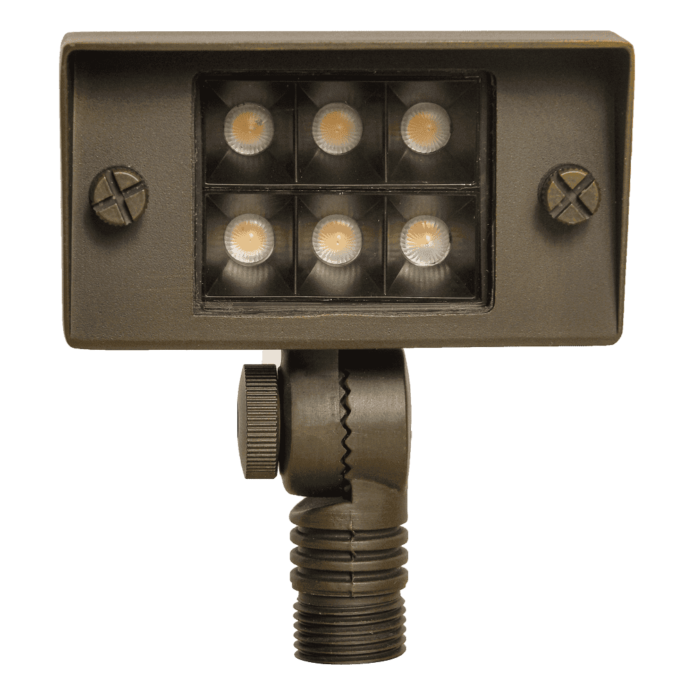 Outdoor Landscape Lighting LED 12V Low Voltage FPB02 Cast Brass Floodlight | 2W-7W 3000K Warm White Integrated Low Voltage Landscape Light
