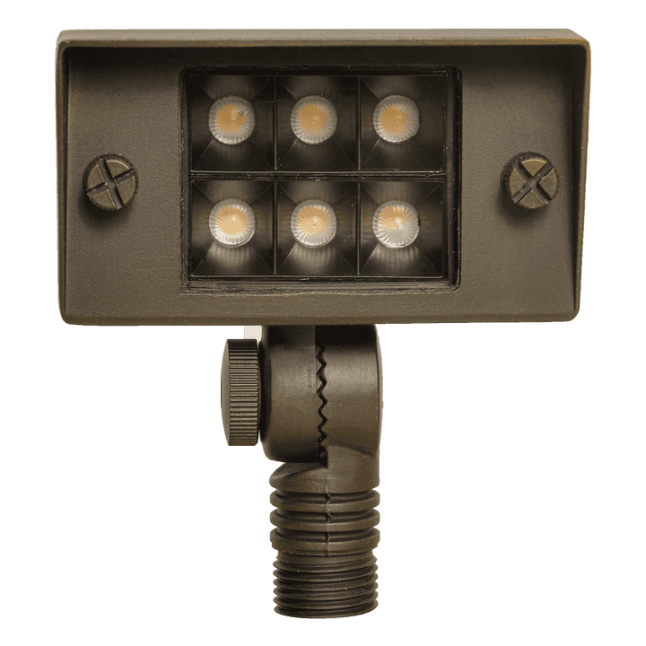 Outdoor Landscape Lighting LED 12V Low Voltage FPB02 Cast Brass Floodlight | 2W-7W 3000K Warm White Integrated Low Voltage Landscape Light