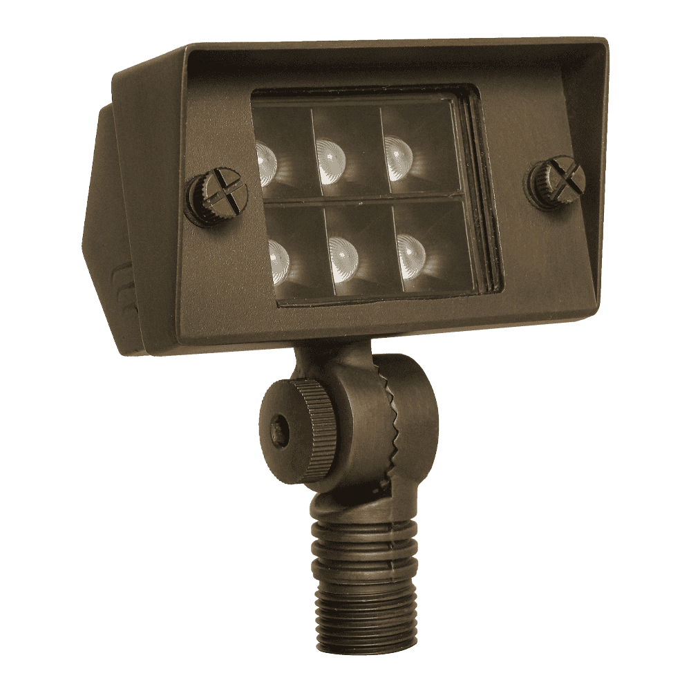 Outdoor Landscape Lighting LED 12V Low Voltage FPB02 Cast Brass Floodlight | 2W-7W 3000K Warm White Integrated Low Voltage Landscape Light