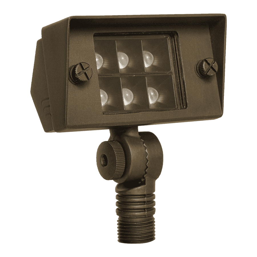 Outdoor Landscape Lighting LED 12V Low Voltage FPB02 Cast Brass Floodlight | 2W-7W 3000K Warm White Integrated Low Voltage Landscape Light