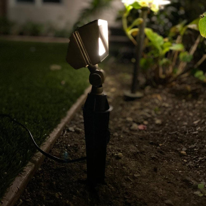 Outdoor Landscape Lighting LED 12V Low Voltage FPB01 4x/8x/12x Package Brass Rectangular LED Directional Floodlight Adjustable Lighting with G4 3W 3000K Bulb