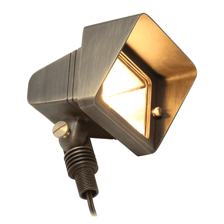 Outdoor Landscape Lighting LED 12V Low Voltage FPB05 Cast Brass Rectangular LED 12V Low Voltage Directional Floodlight Adjustable Landscape Lighting MR16 Socket