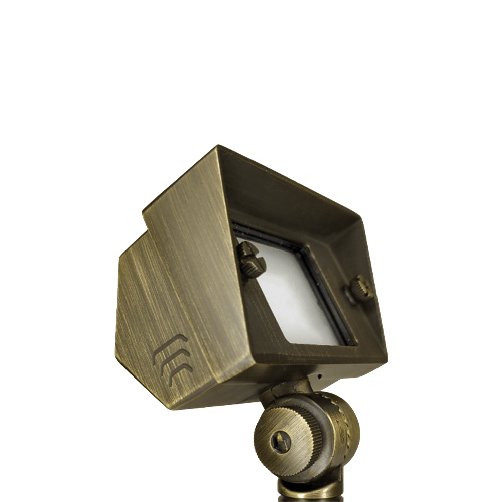 Outdoor Landscape Lighting LED 12V Low Voltage FPBCC04 4x/8x/12x Package Cast Brass 3CCT Adjustable 2W-7W Rectangular Built-In LED Floodlight 12V Low Voltage Fixture