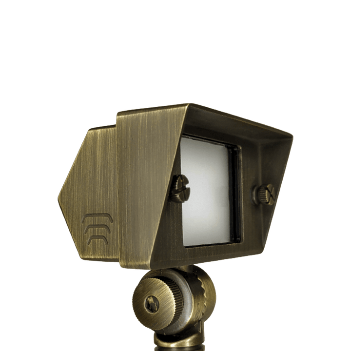 Outdoor Landscape Lighting LED 12V Low Voltage FPBCC04 Cast Brass 3CCT Adjustable 2W-7W Rectangular Built-In LED Floodlight Low Voltage Fixture