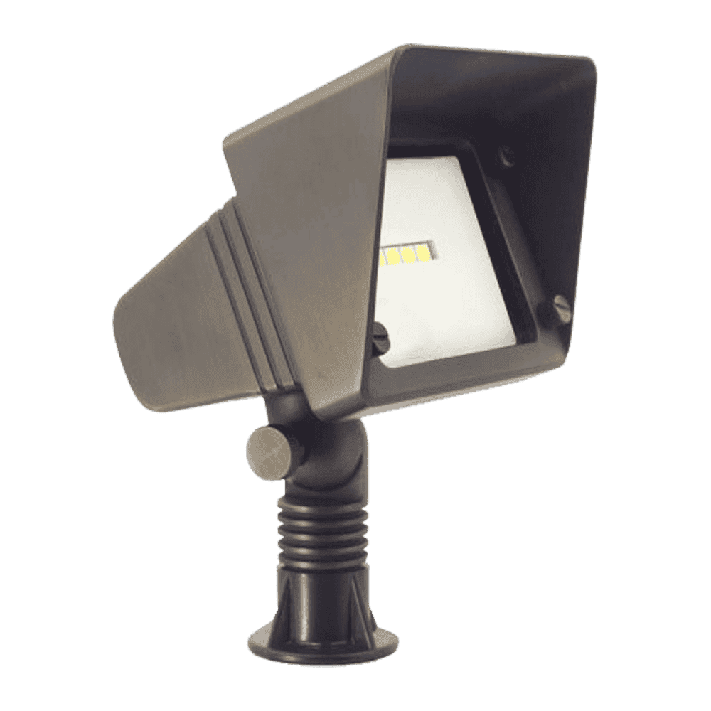 Outdoor Landscape Lighting LED 12V Low Voltage FPBCC05 Cast Brass 3CCT Adjustable 3W-10W Rectangular Built-In LED Floodlight 12V Low Voltage Floodlight Fixture