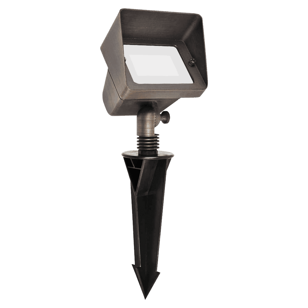 Outdoor Landscape Lighting LED 12V Low Voltage FPBCC05 Cast Brass 3CCT Adjustable 3W-10W Rectangular Built-In LED Floodlight 12V Low Voltage Floodlight Fixture