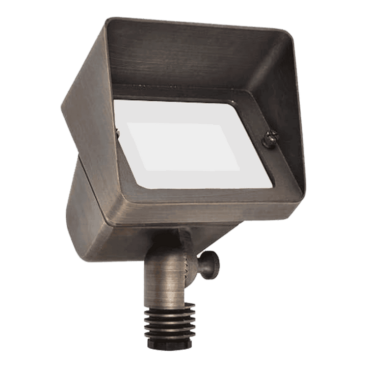 Outdoor Landscape Lighting LED 12V Low Voltage FPBCC05 Cast Brass 3CCT Adjustable 3W-10W Rectangular Built-In LED Floodlight 12V Low Voltage Floodlight Fixture