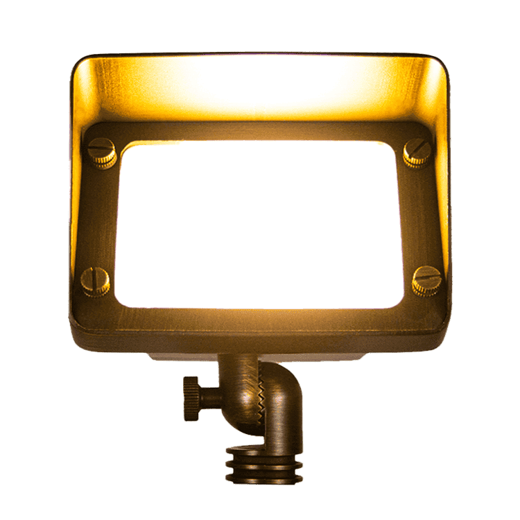 Outdoor Landscape Lighting LED 12V Low Voltage FPBCC05 Cast Brass 3CCT Adjustable 3W-10W Rectangular Built-In LED Floodlight 12V Low Voltage Floodlight Fixture