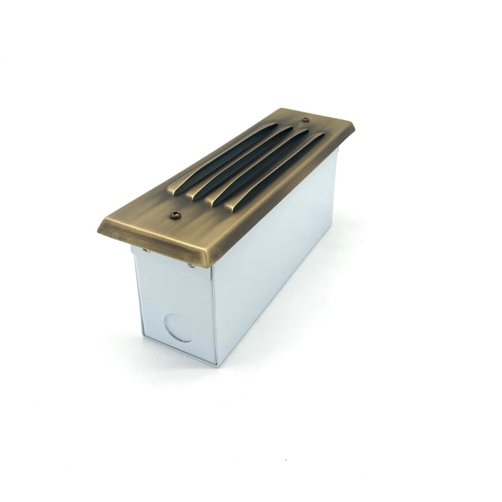 Outdoor Landscape Lighting LED 12V Low Voltage STBP04 Tulay Antique Brass Louvered Step Light 4x/8x/12x G4 4W Dimmable 2700K Package Low Voltage Landscape Lighting