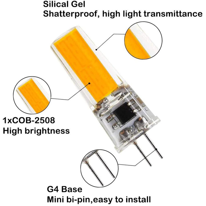 Outdoor Landscape Lighting LED 12V Low Voltage G4 2W/3W 12V AC/DC COB Low Voltage LED Bi-Pin Light Bulb | Landscape Lighting Accessory