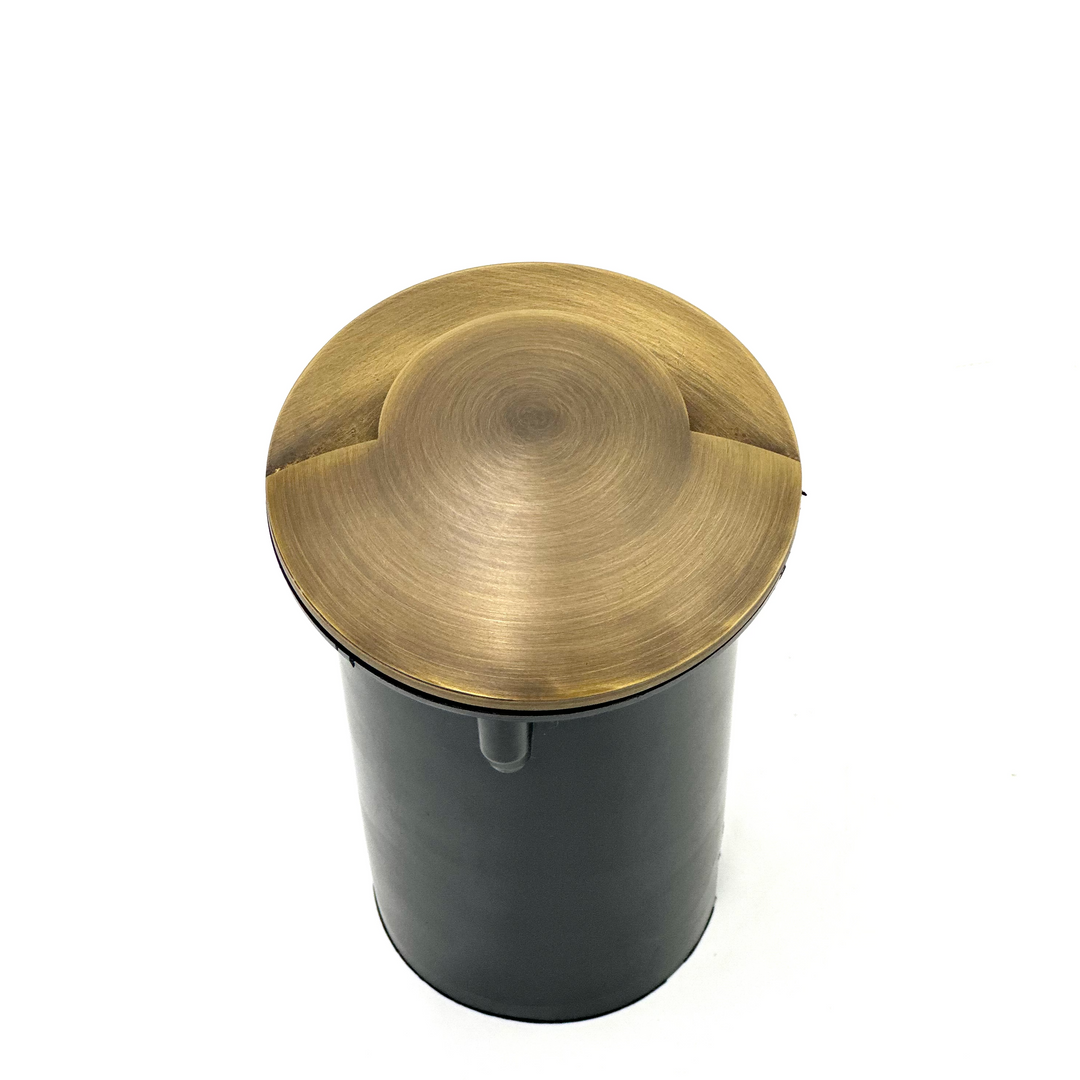 Outdoor Landscape Lighting LED 12V Low Voltage UNBP04 Stel-Path Antique Brass In-Ground Well Light 4x/8x/12x MR16 4W Dimmable 2700K Package Low Voltage Outdoor Lighting