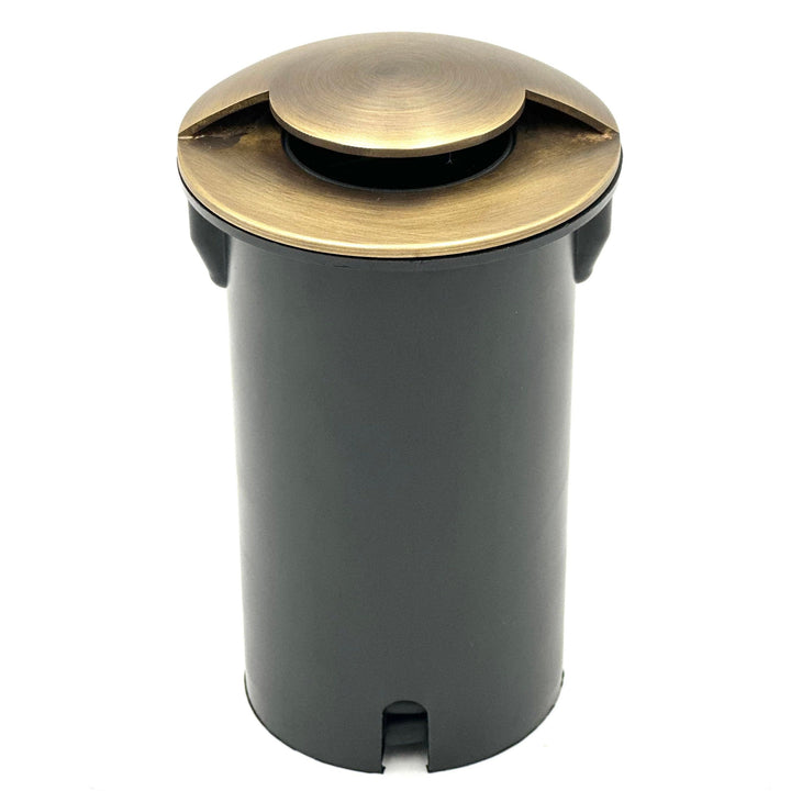 Outdoor Landscape Lighting LED 12V Low Voltage UNBP04 Stel-Path Antique Brass In-Ground Well Light Low Voltage Outdoor Lighting