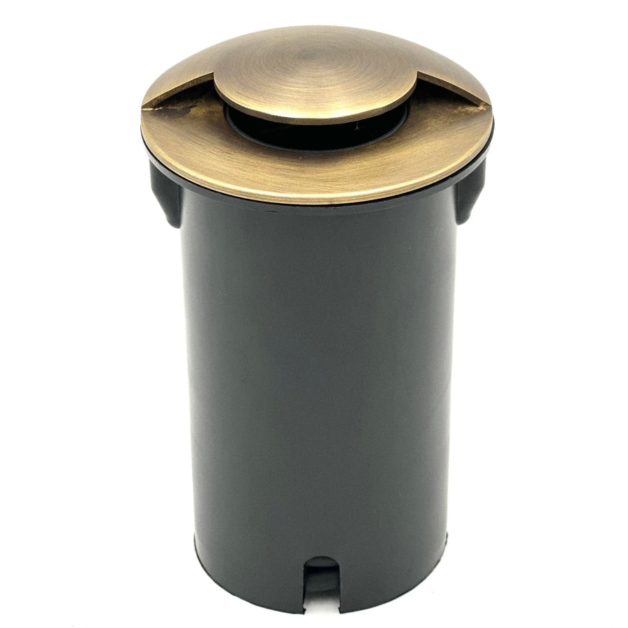 Outdoor Landscape Lighting LED 12V Low Voltage UNBP04 Stel-Path Antique Brass In-Ground Well Light Low Voltage Outdoor Lighting