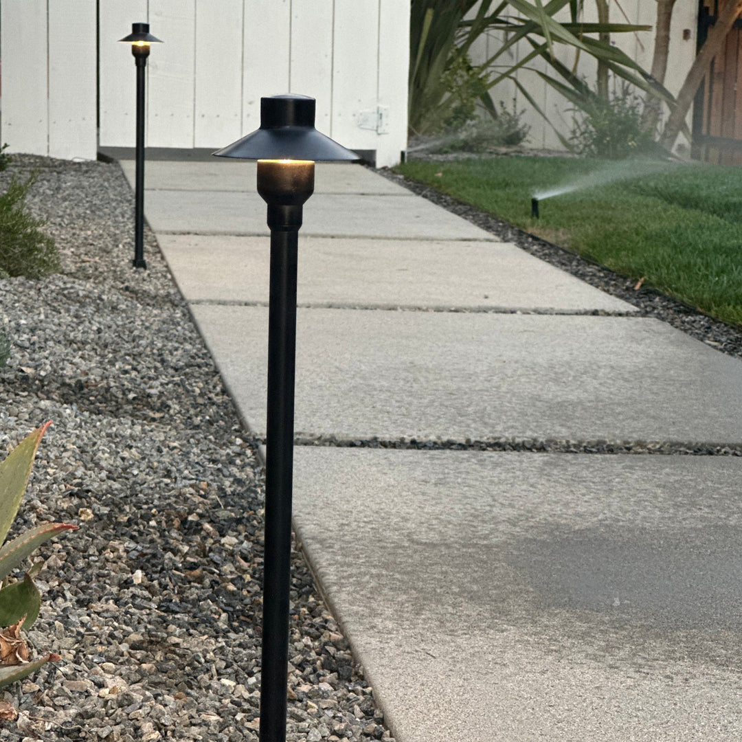 Outdoor Landscape Lighting LED 12V Low Voltage BPLP09 Tulay SH 18" Black Brass Path Light 4x/8x/12x G4 2W Dimmable 2700K Package Low Voltage Outdoor Lighting