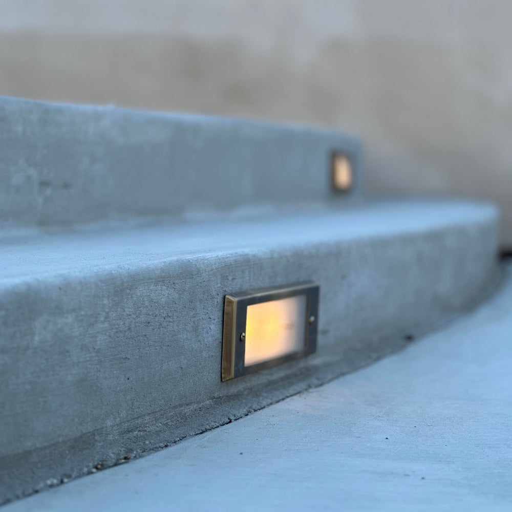 Outdoor Landscape Lighting LED 12V Low Voltage STBP11 Tulay Cast Brass Step Light Frosted Lens Low Voltage Outdoor Lighting