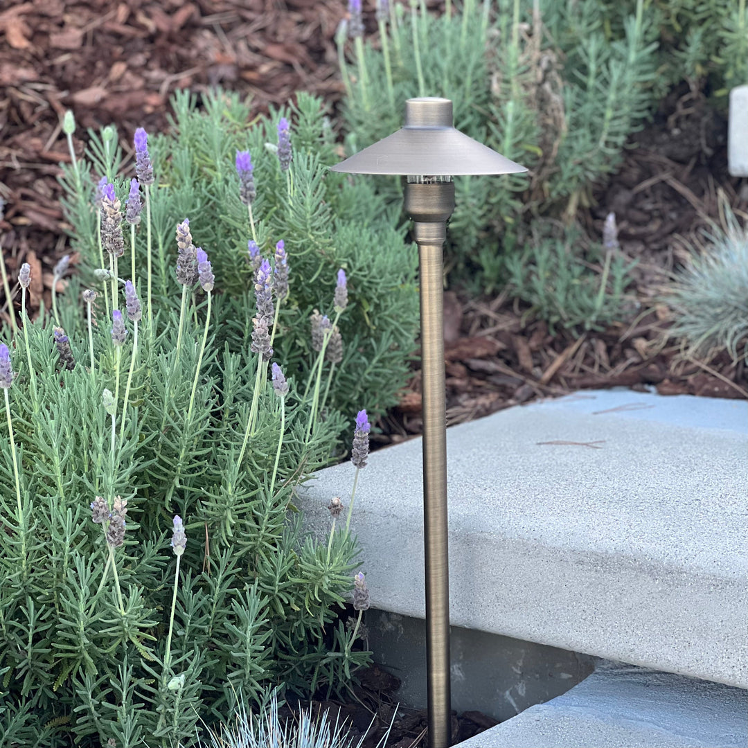 Outdoor Landscape Lighting LED 12V Low Voltage BPLP08 Tulay BH 18" Antique Brass Path Light 4x/8x/12x G4 2W Dimmable 2700K Package Low Voltage Landscape Lighting