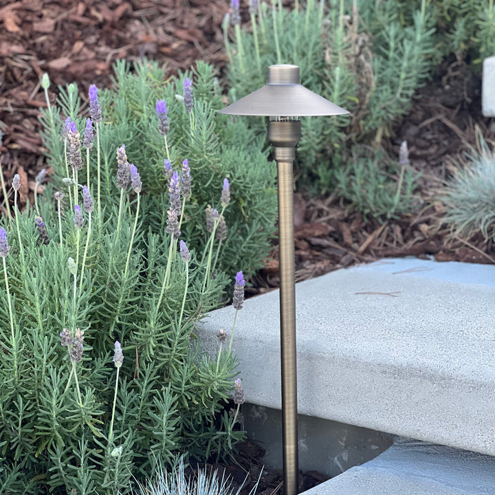Outdoor Landscape Lighting LED 12V Low Voltage BPLP08 Tulay BH 18" Antique Brass Path Light 4x/8x/12x G4 2W Dimmable 2700K Package Low Voltage Landscape Lighting