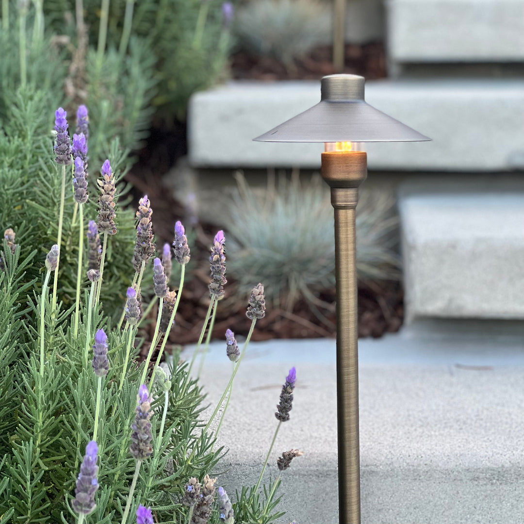 Outdoor Landscape Lighting LED 12V Low Voltage BPLP08 Tulay BH 18" Antique Brass Path Light 4x/8x/12x G4 2W Dimmable 2700K Package Low Voltage Landscape Lighting