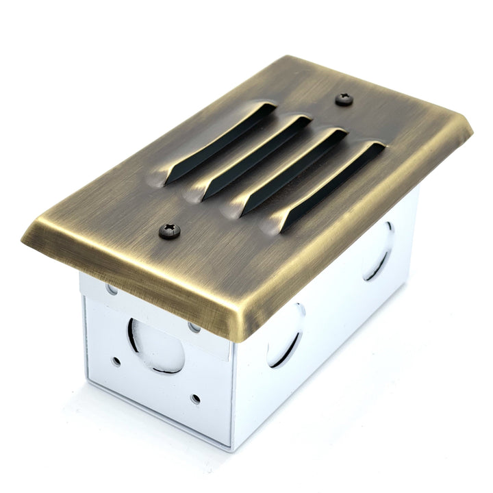 Outdoor Landscape Lighting LED 12V Low Voltage STBP05 Tulay Outdoor Step Light Solid Brass Louvered Small Low Voltage Landscape Lighting
