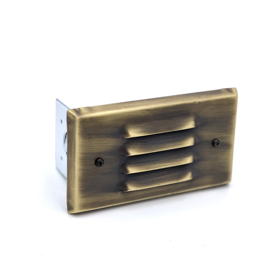 Outdoor Landscape Lighting LED 12V Low Voltage STBP05 Tulay Outdoor Step Light Solid Brass Louvered Small Low Voltage Landscape Lighting