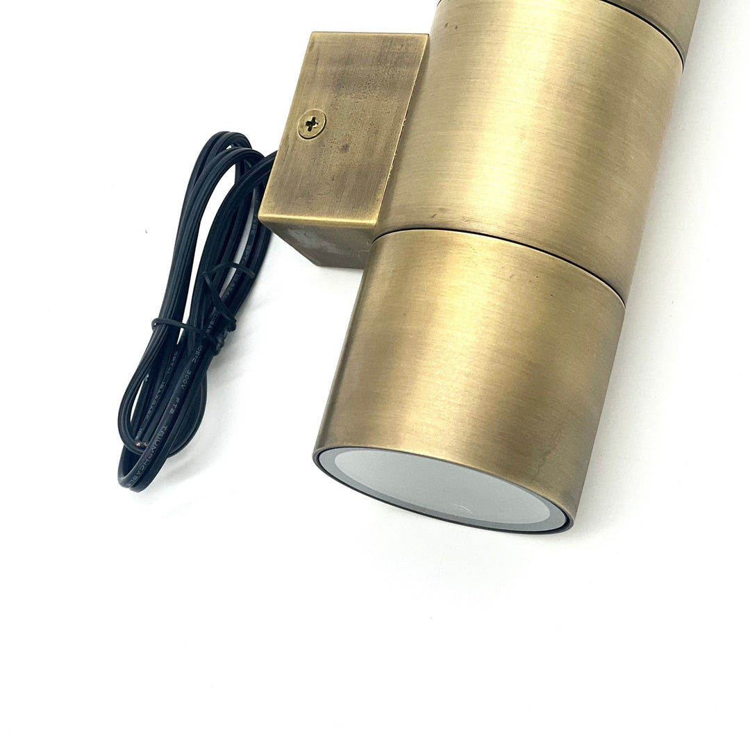 Outdoor Landscape Lighting LED 12V Low Voltage SCSP01 Stelvio Sconce Antique Brass Finish Up/Down Light Low Voltage Outdoor Lighting