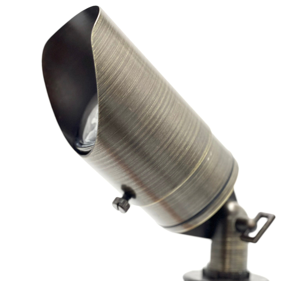 Outdoor Landscape Lighting LED 12V Low Voltage SPBP02 Rein Adjustable Brown Brass Spotlight 4x/8x/12x 12V MR16 5W 2700K Dimmable Package Low Voltage Landscape Lighting