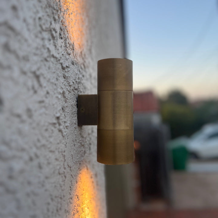 Outdoor Landscape Lighting LED 12V Low Voltage SCSP01 Stelvio Sconce Antique Brass Finish Up/Down Light Low Voltage Outdoor Lighting