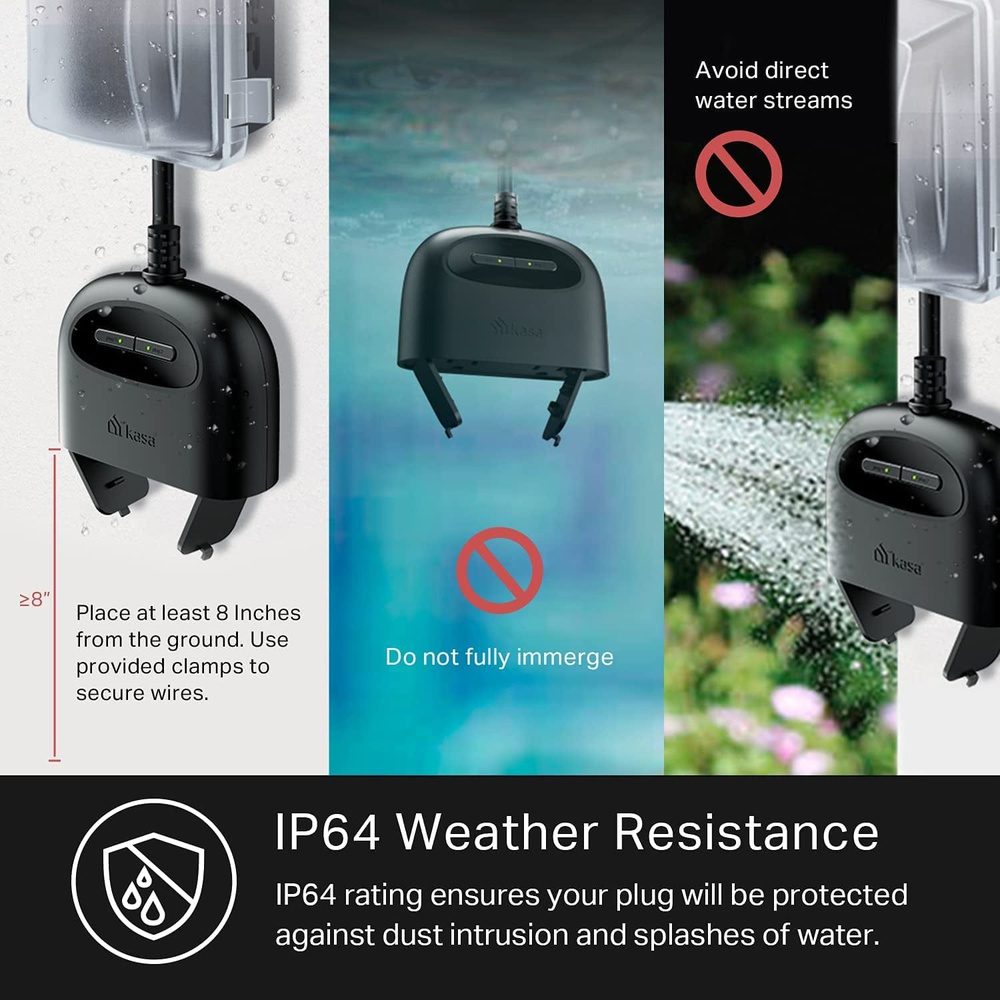 Outdoor Landscape Lighting LED 12V Low Voltage Outdoor Smart Plug Double Socket, Smart Home Wi-Fi Outlet Timer