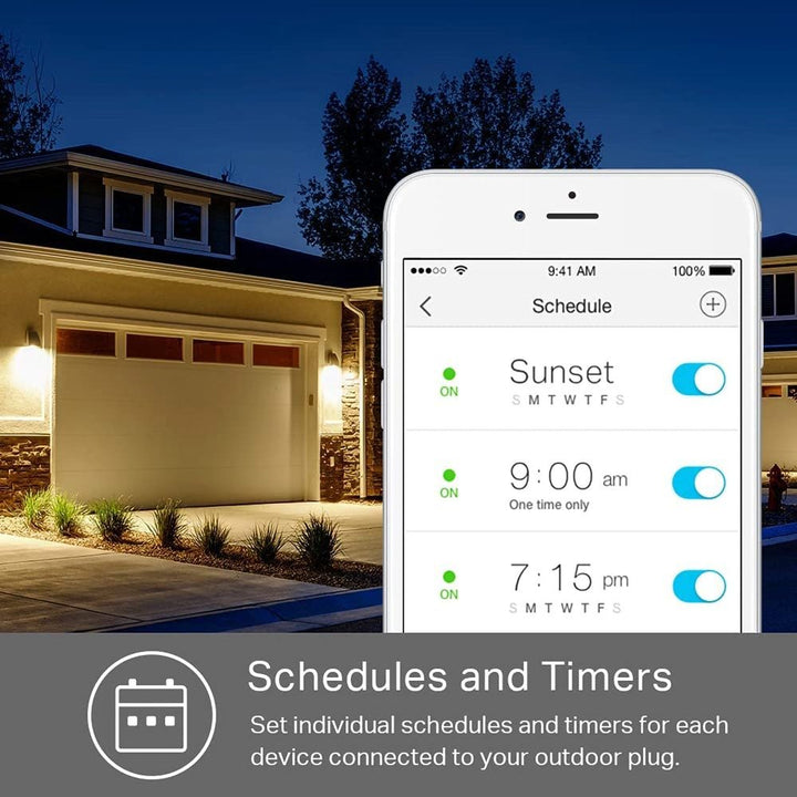 Outdoor Landscape Lighting LED 12V Low Voltage Outdoor Smart Plug Double Socket, Smart Home Wi-Fi Outlet Timer