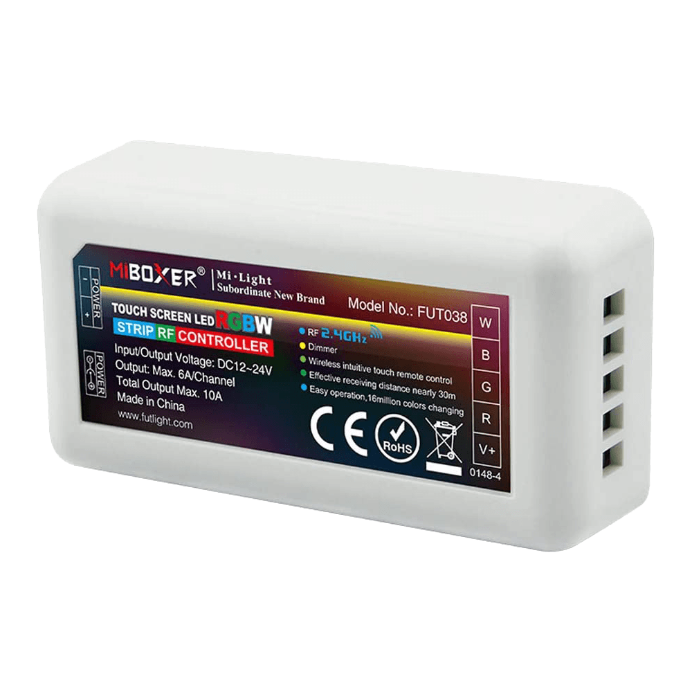 Outdoor Landscape Lighting LED 12V Low Voltage Miboxer 4-Zone Controller Receiver Box DC 12-24V for Single Color, CCT, RGB or RGBW LED Strip Light FUT035 - 3CCT