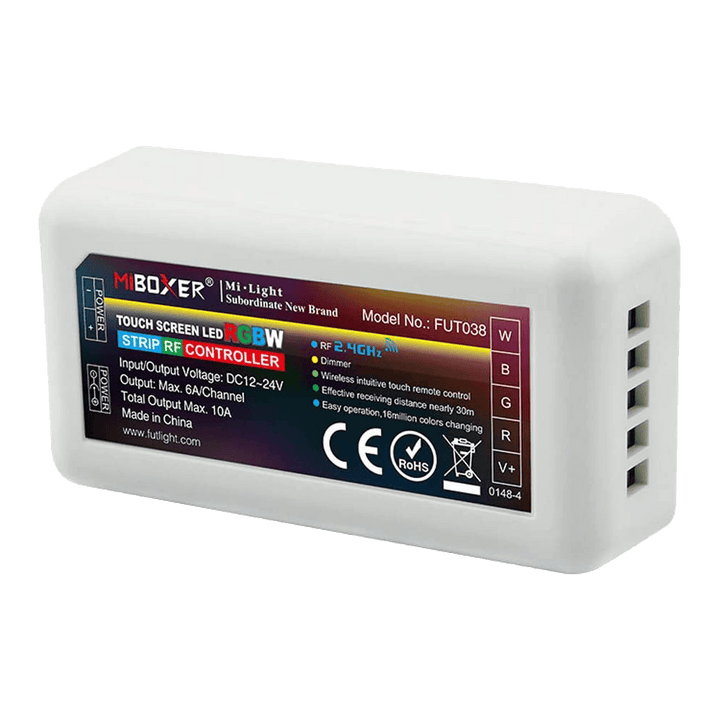 Outdoor Landscape Lighting LED 12V Low Voltage Miboxer 4-Zone Controller Receiver Box DC 12-24V for Single Color, CCT, RGB or RGBW LED Strip Light FUT035 - 3CCT