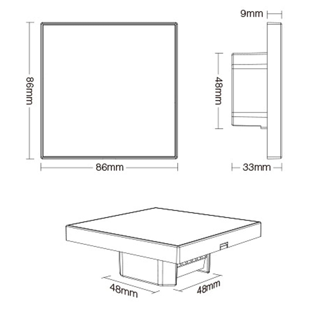 Outdoor Landscape Lighting LED 12V Low Voltage MiBoxer RGB/RGBW Wall Mounted Smart Panel Wireless Remote 4 Zones 2.4G RF Compatible with Miboxer WL5, FUT039, FUT045, FUT039W, FUT039S, LS2 Controllers