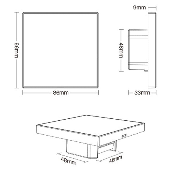 Outdoor Landscape Lighting LED 12V Low Voltage MiBoxer RGB/RGBW Wall Mounted Smart Panel Wireless Remote 4 Zones 2.4G RF Compatible with Miboxer WL5, FUT039, FUT045, FUT039W, FUT039S, LS2 Controllers