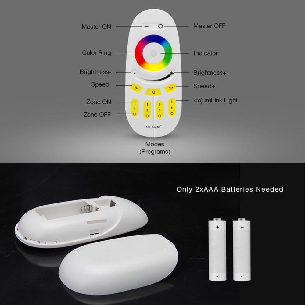 Outdoor Landscape Lighting LED 12V Low Voltage MiBoxer Milight Wireless 4-Zone Single/CCT/RGBW/RGBCCT LED Light Bulb Remote Control