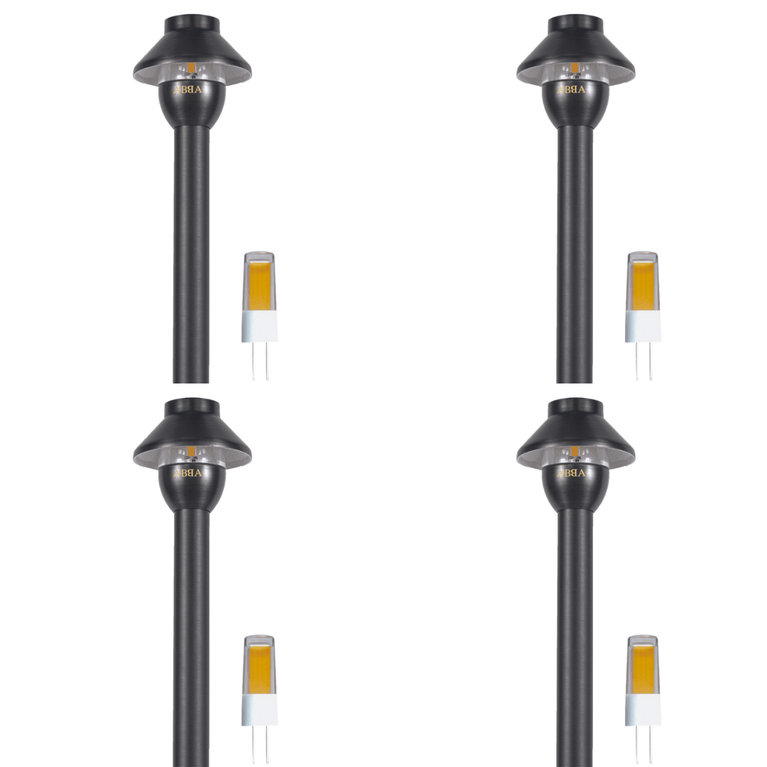 Outdoor Landscape Lighting LED 12V Low Voltage PLB01 4x/8x/12x Package 12V G4 Snub Low Voltage Heavy Duty Cast Brass Outdoor LED Pathway Light with G4 2W 3000K Bulb 4 Pack