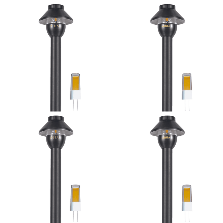 Outdoor Landscape Lighting LED 12V Low Voltage PLB01 4x/8x/12x Package 12V G4 Snub Low Voltage Heavy Duty Cast Brass Outdoor LED Pathway Light with G4 2W 3000K Bulb 4 Pack