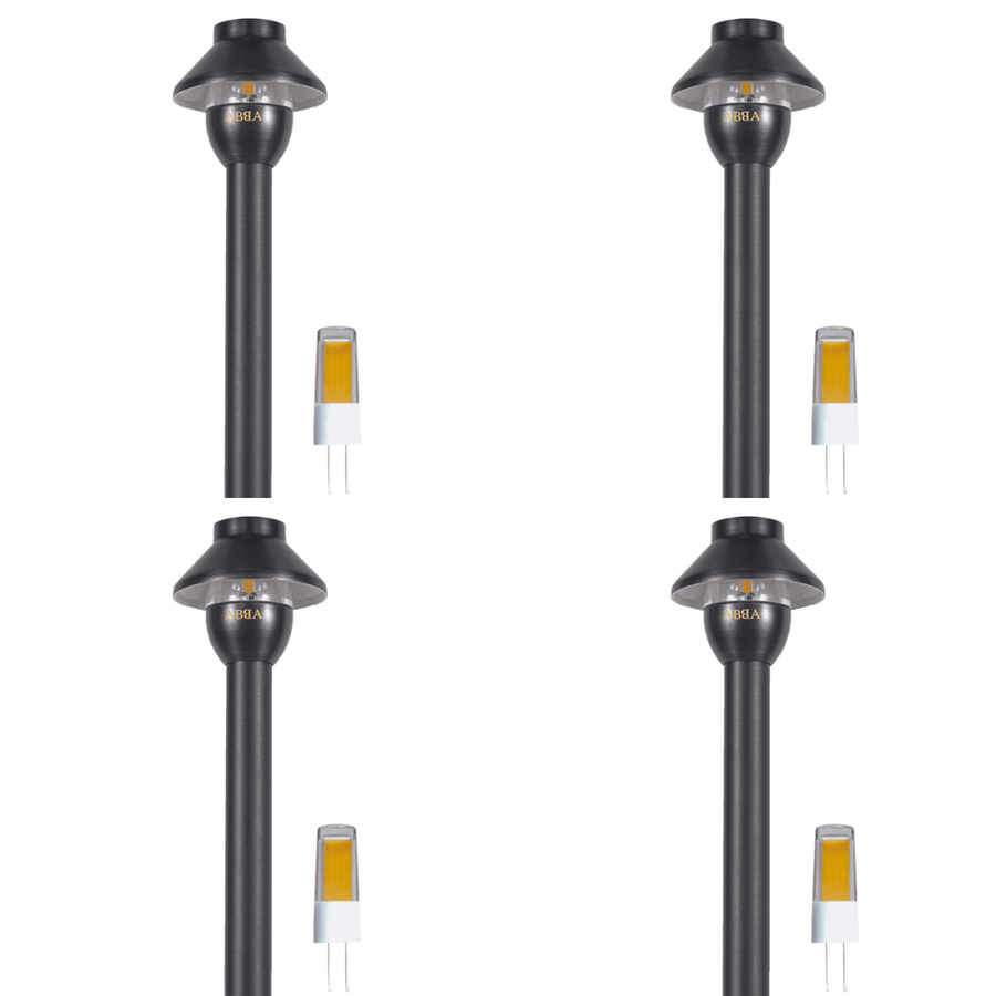 Outdoor Landscape Lighting LED 12V Low Voltage PLB01 4x/8x/12x Package 12V G4 Snub Low Voltage Heavy Duty Cast Brass Outdoor LED Pathway Light with G4 2W 3000K Bulb 4 Pack