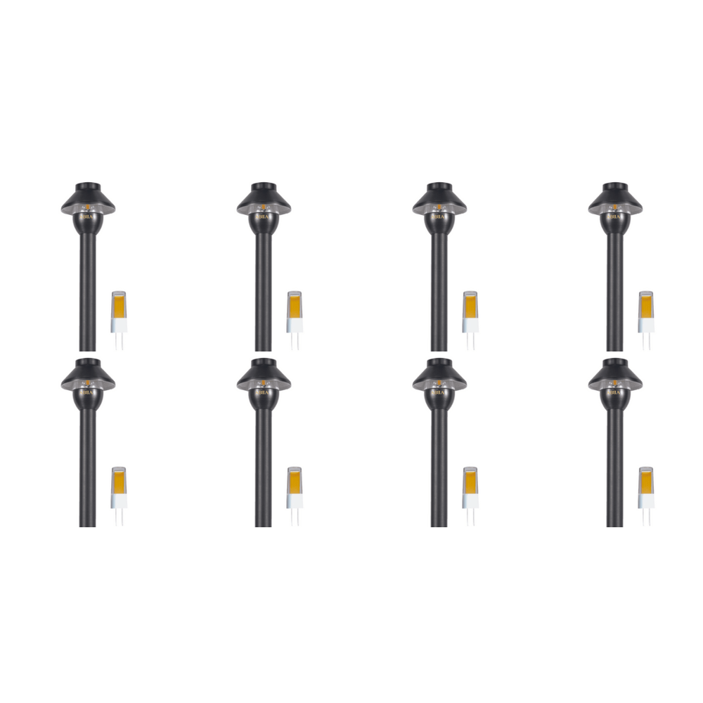 Outdoor Landscape Lighting LED 12V Low Voltage PLB01 4x/8x/12x Package 12V G4 Snub Low Voltage Heavy Duty Cast Brass Outdoor LED Pathway Light with G4 2W 3000K Bulb 8 pack
