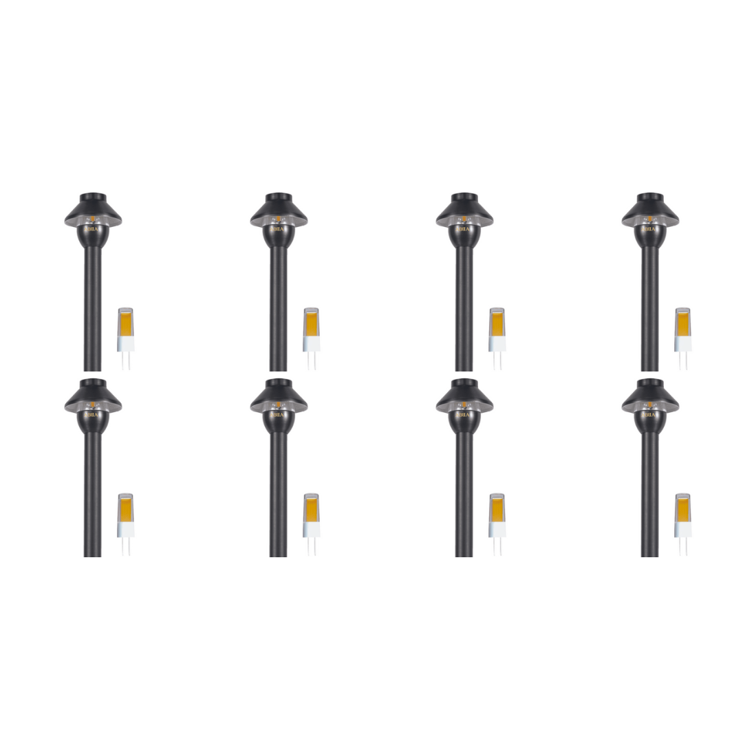 Outdoor Landscape Lighting LED 12V Low Voltage PLB01 4x/8x/12x Package 12V G4 Snub Low Voltage Heavy Duty Cast Brass Outdoor LED Pathway Light with G4 2W 3000K Bulb 8 pack