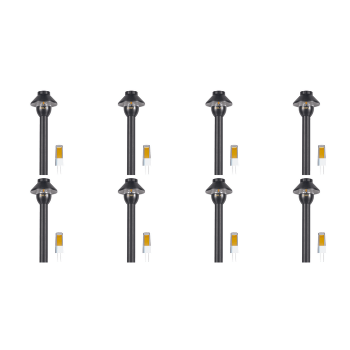 Outdoor Landscape Lighting LED 12V Low Voltage PLB01 4x/8x/12x Package 12V G4 Snub Low Voltage Heavy Duty Cast Brass Outdoor LED Pathway Light with G4 2W 3000K Bulb 8 pack