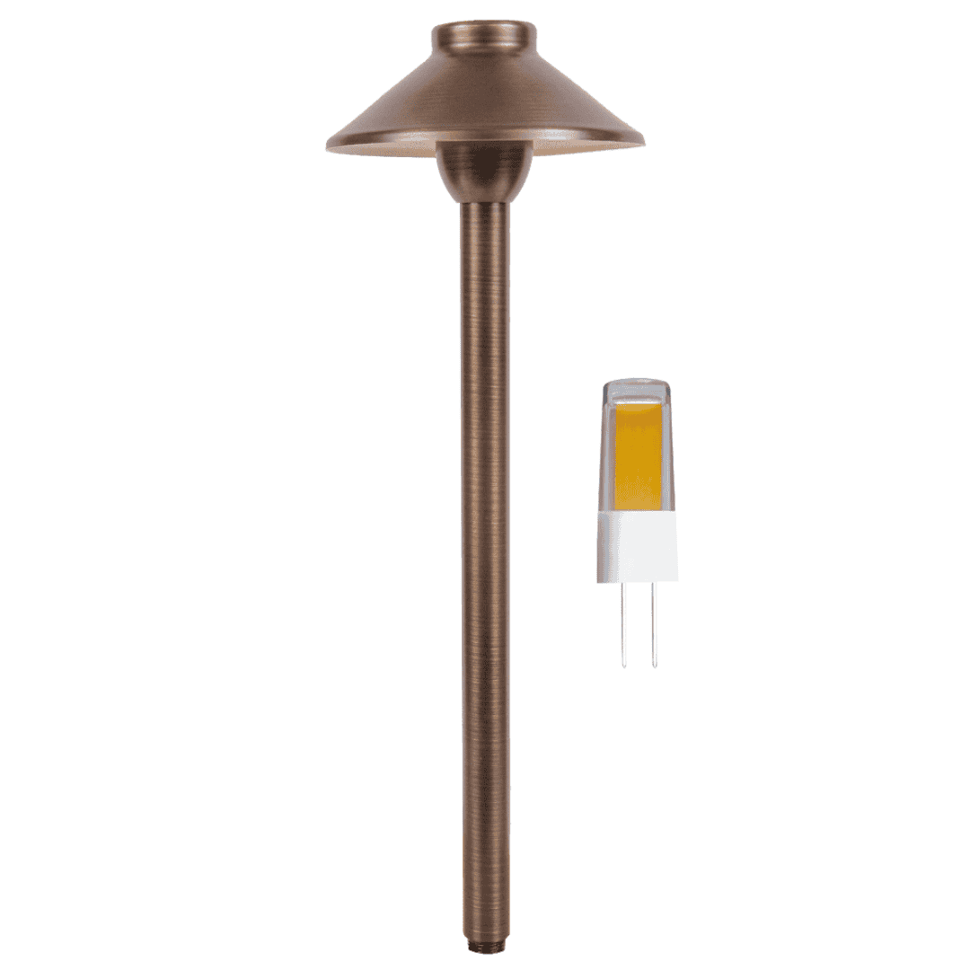 Outdoor Landscape Lighting LED 12V Low Voltage PLB02 Clear Lens 4x/8x/12x Package Outdoor Garden Pathway Light | 12V Low Voltage Brass Path Light with G4 3W 3000K Bulb